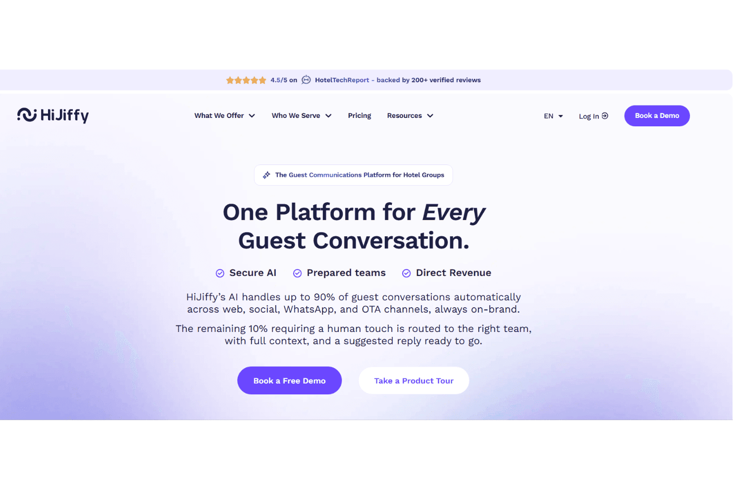 HiJiffy unifies guest messaging and automates hotel journey communications.