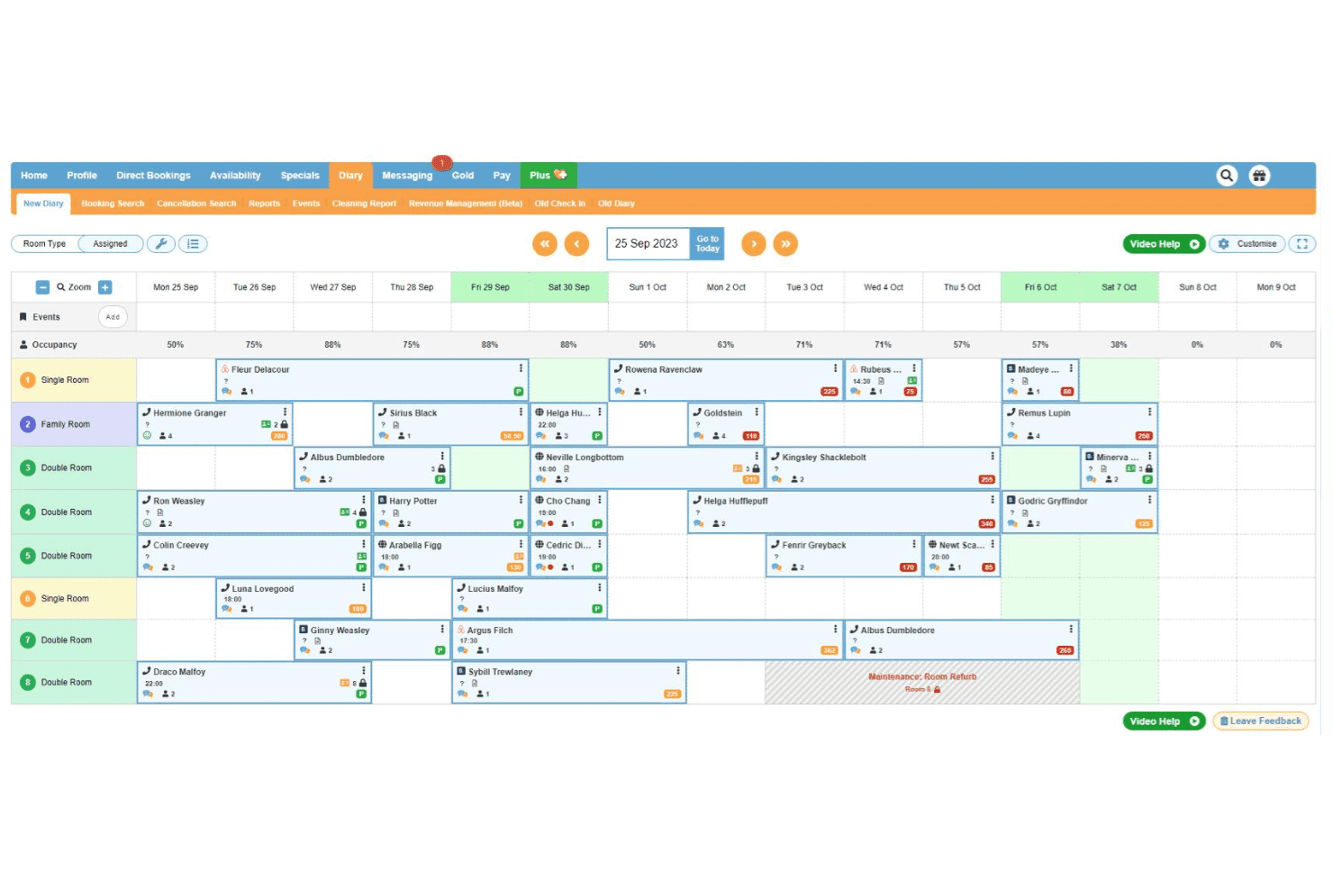 freetobook booking calendar dashboard