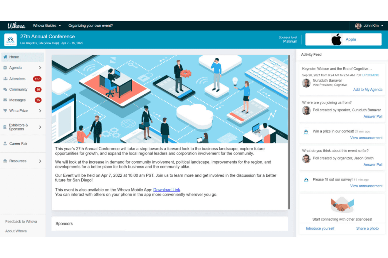 Whova event platform interface