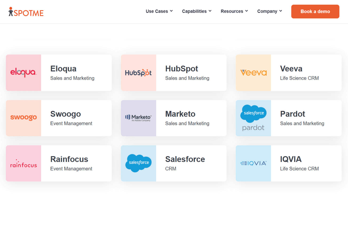 SpotMe integrations