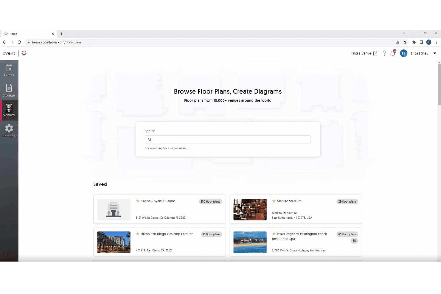 Cvent dashboard
