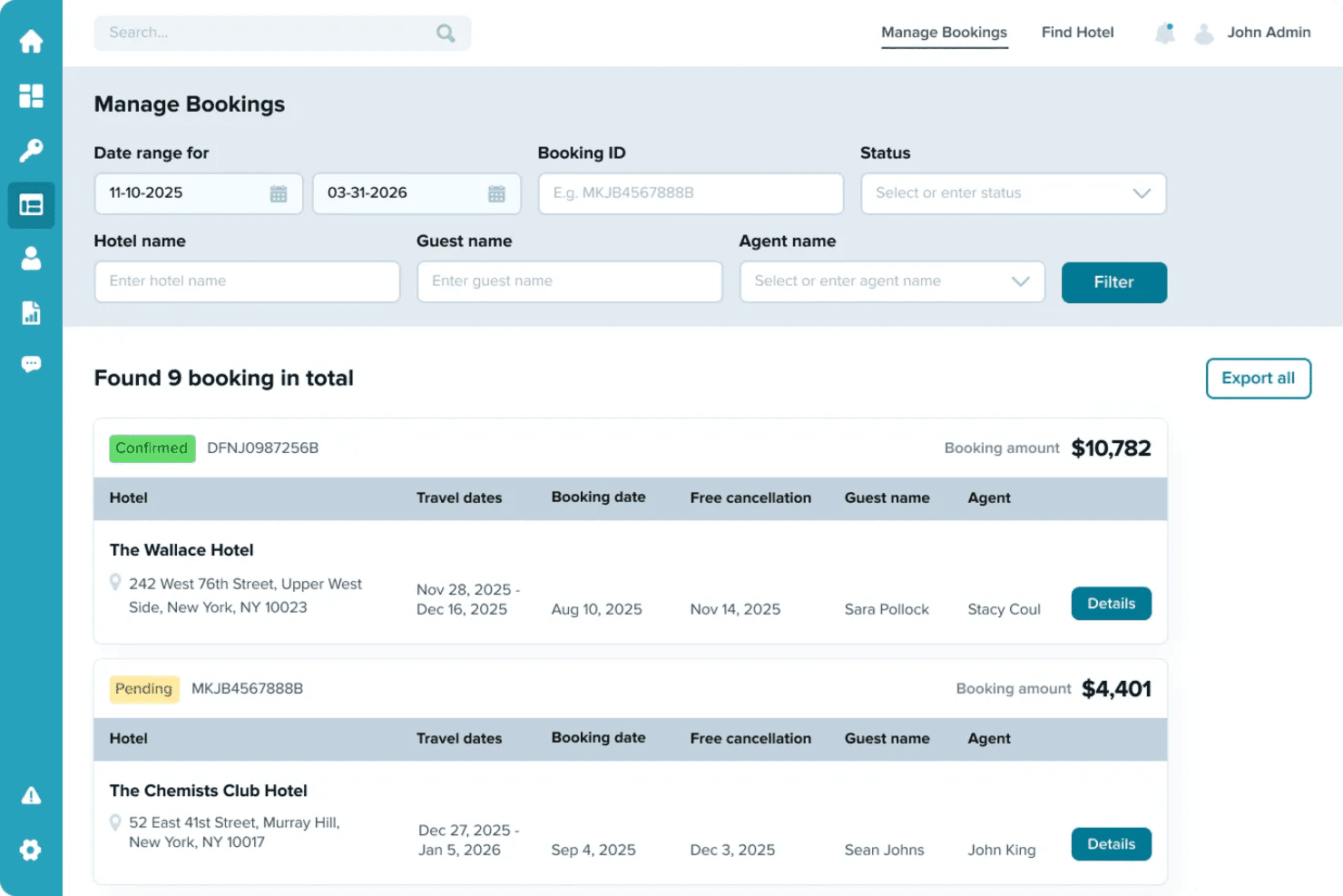 AltexSoft booking dashboard
