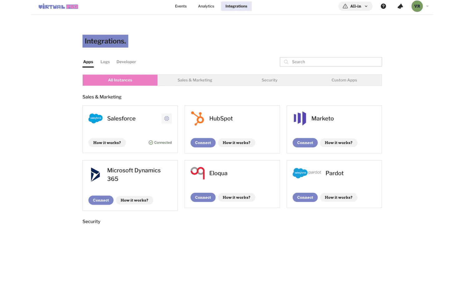 Virtual PRO integrations