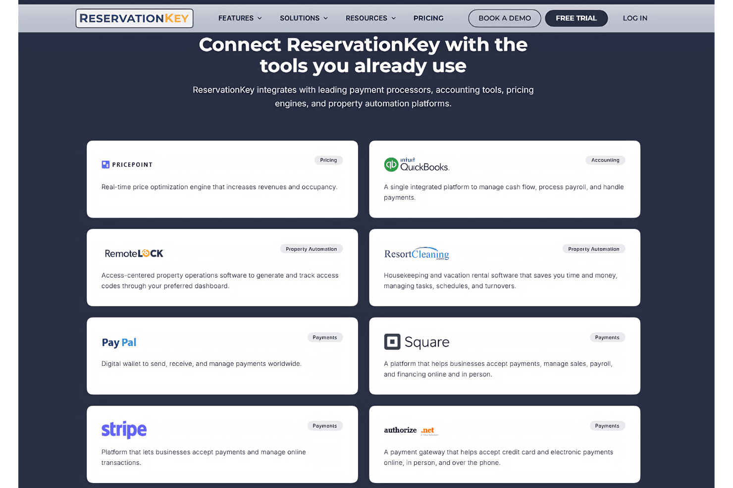 ReservationKey integrations page