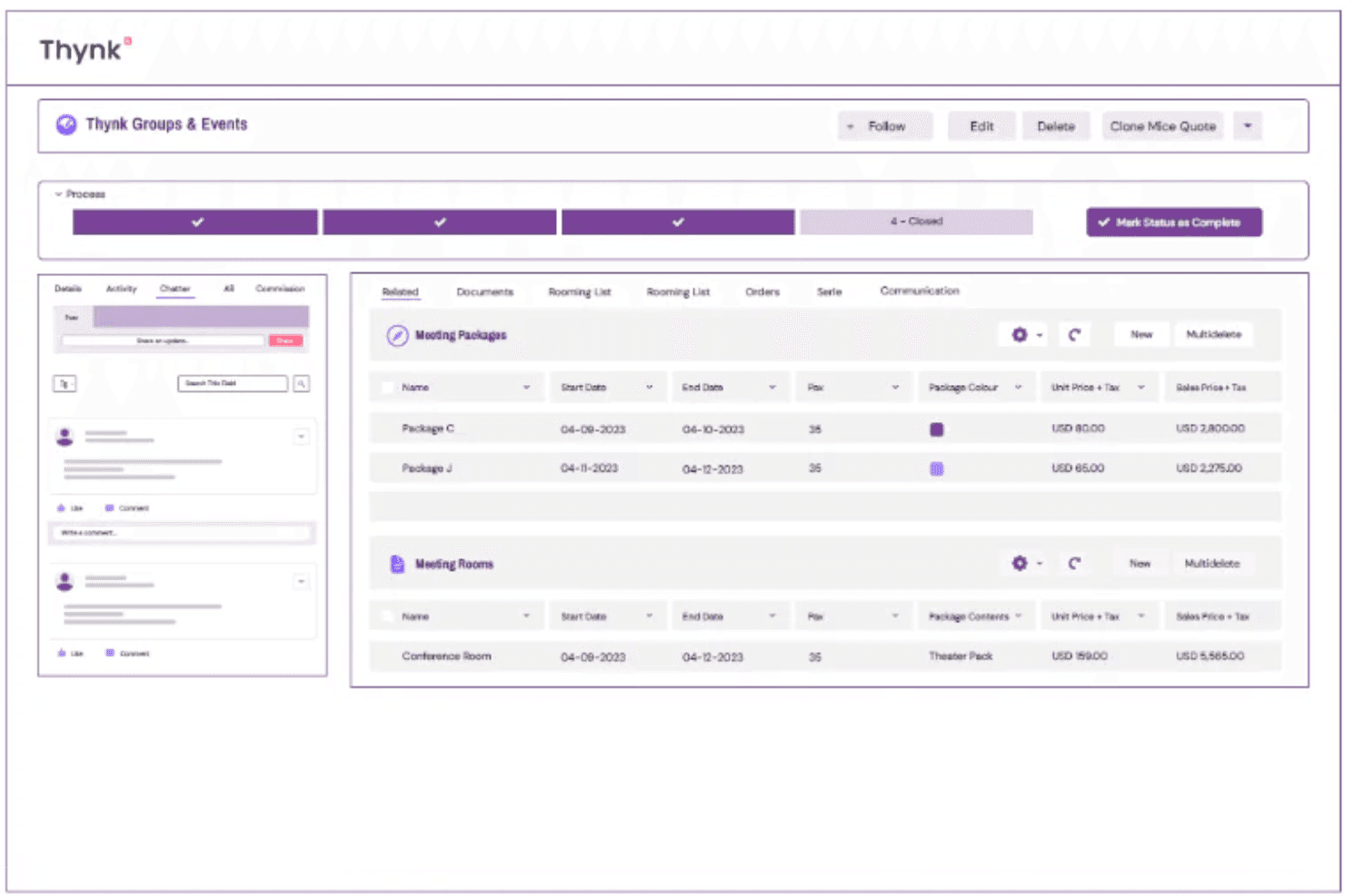 Thynk centralizes hotel sales, events, and guest relationship data.