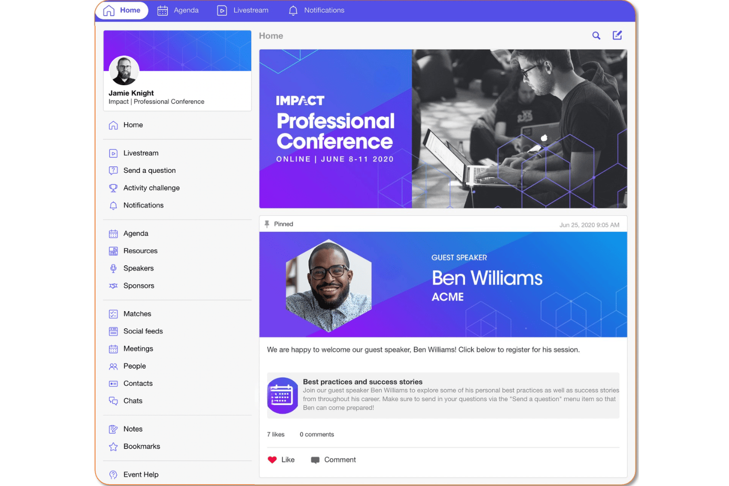 SpotMe runs branded events with networking, agenda, and engagement.