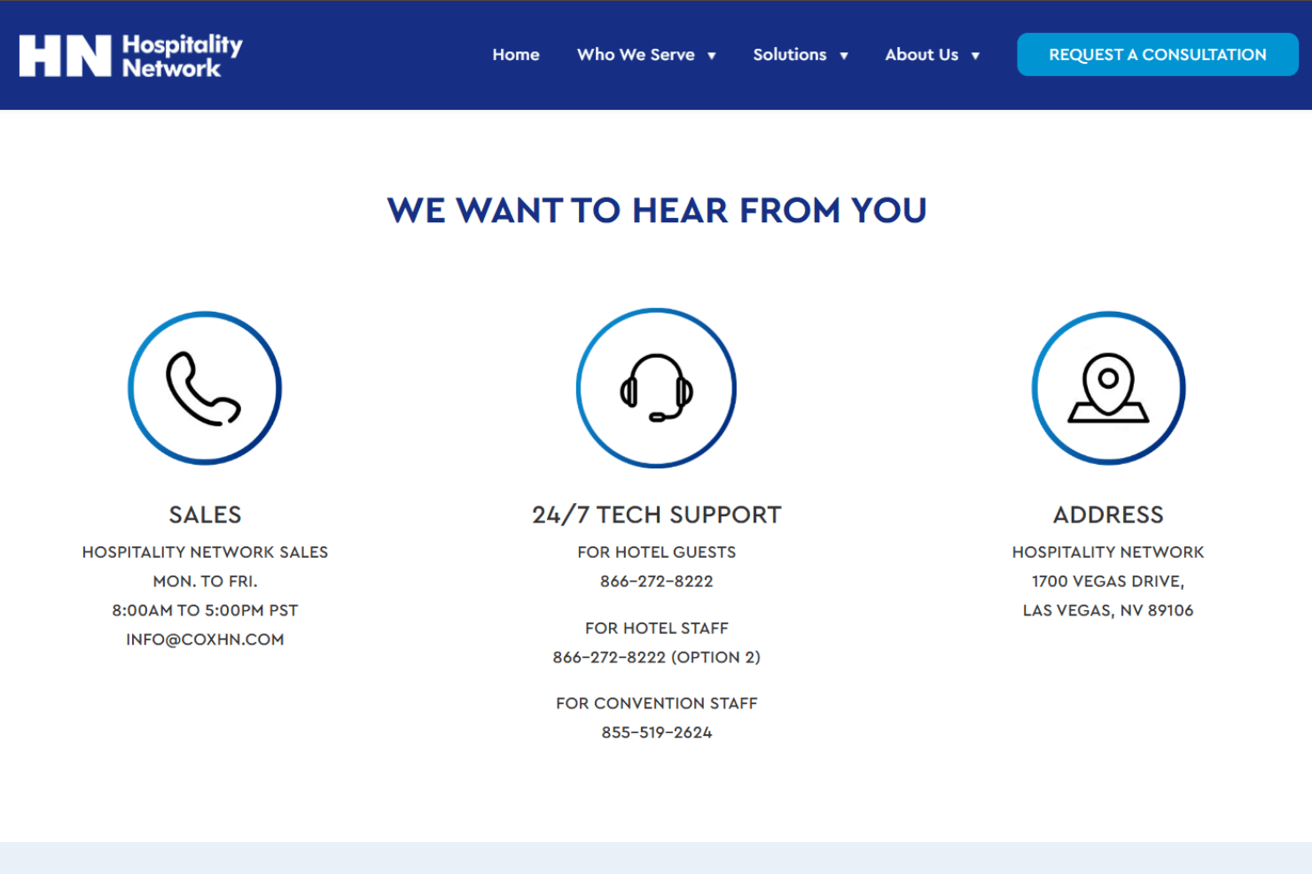 Hospitality Network support page
