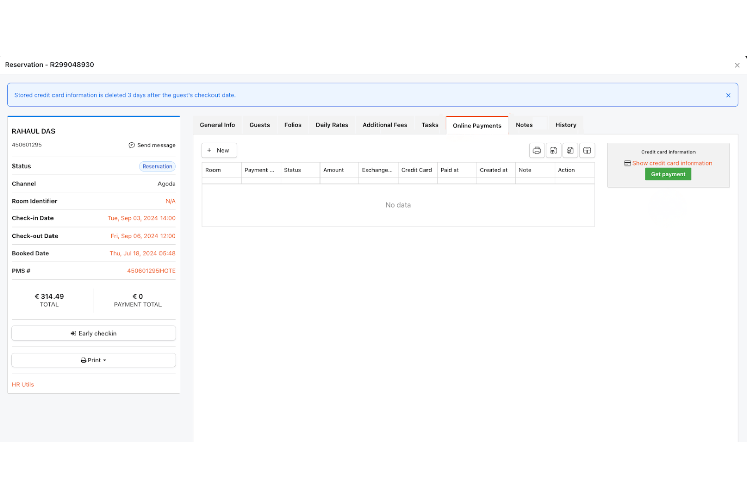 HotelRunner online payments
