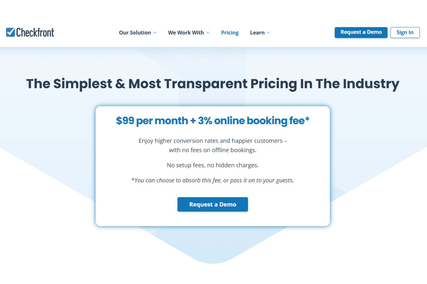 Checkfront pricing page