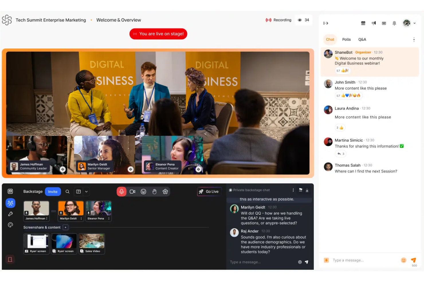 Live webinar platform in RingCentral Events