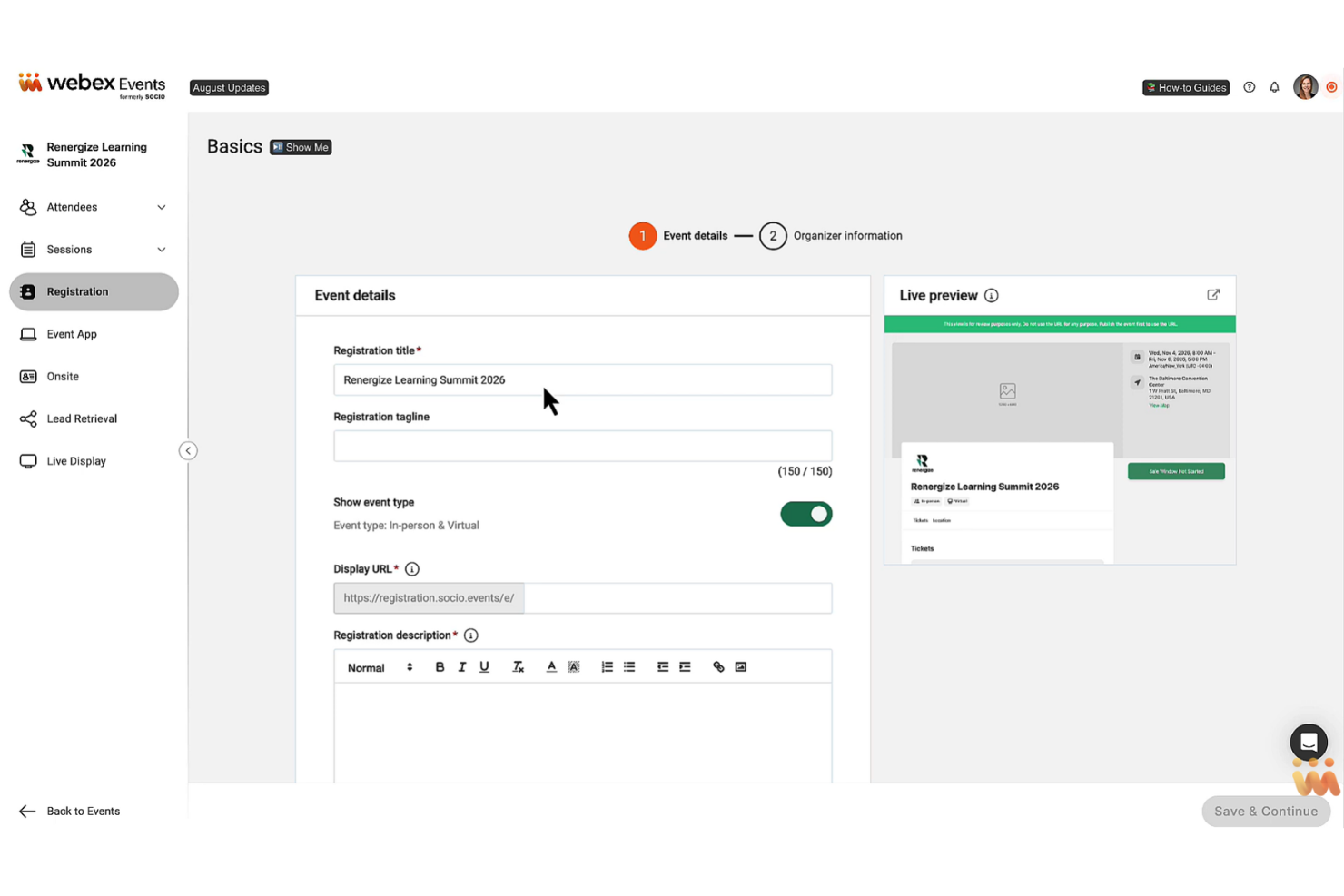 screenshot - Avis Webex Events : Avantages, Inconvénients, Fonctionnalités et Tarifs