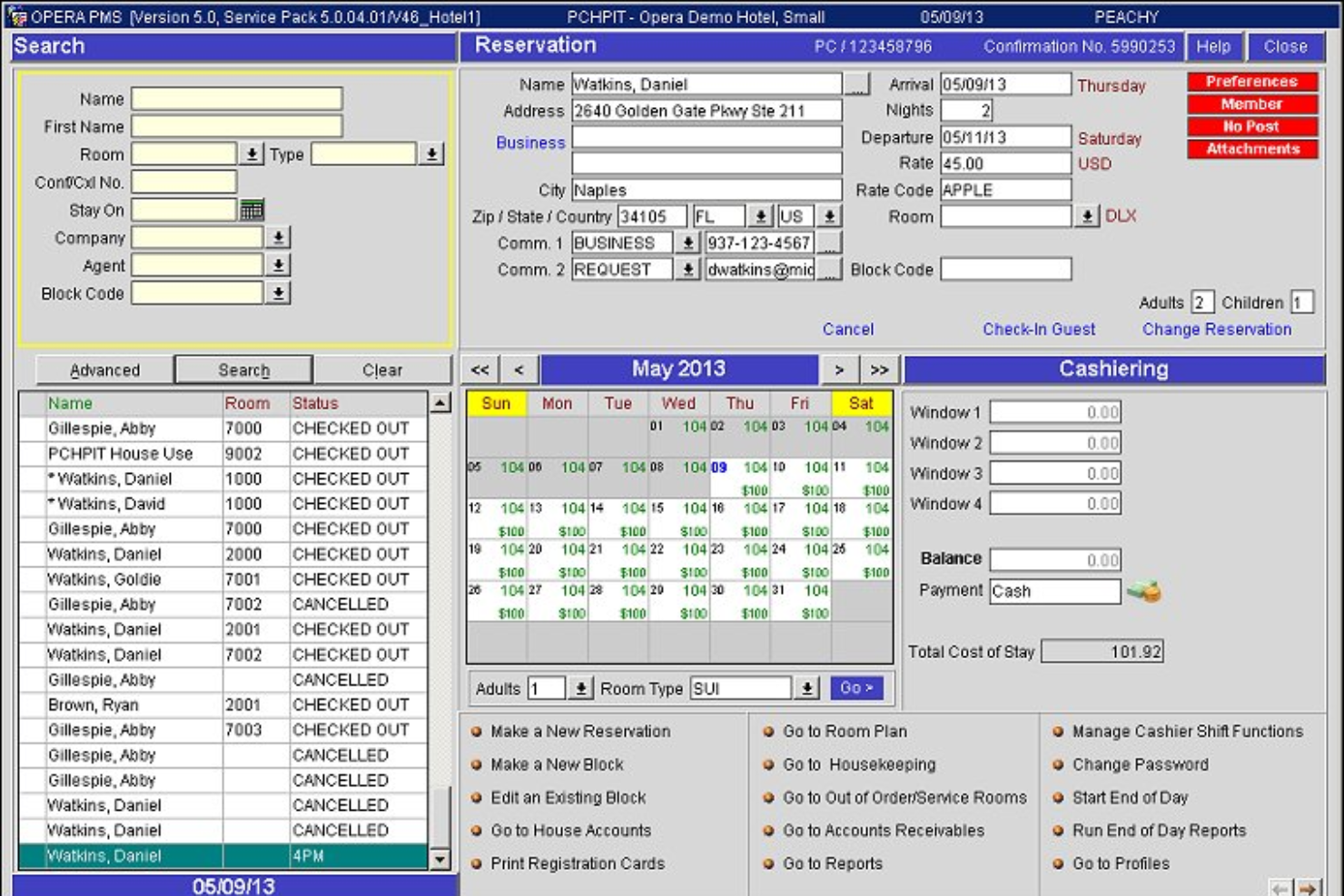 Opera PMS screenshot - 30 Beste Hotelverwaltungssoftware im Jahr 2026 bewertet