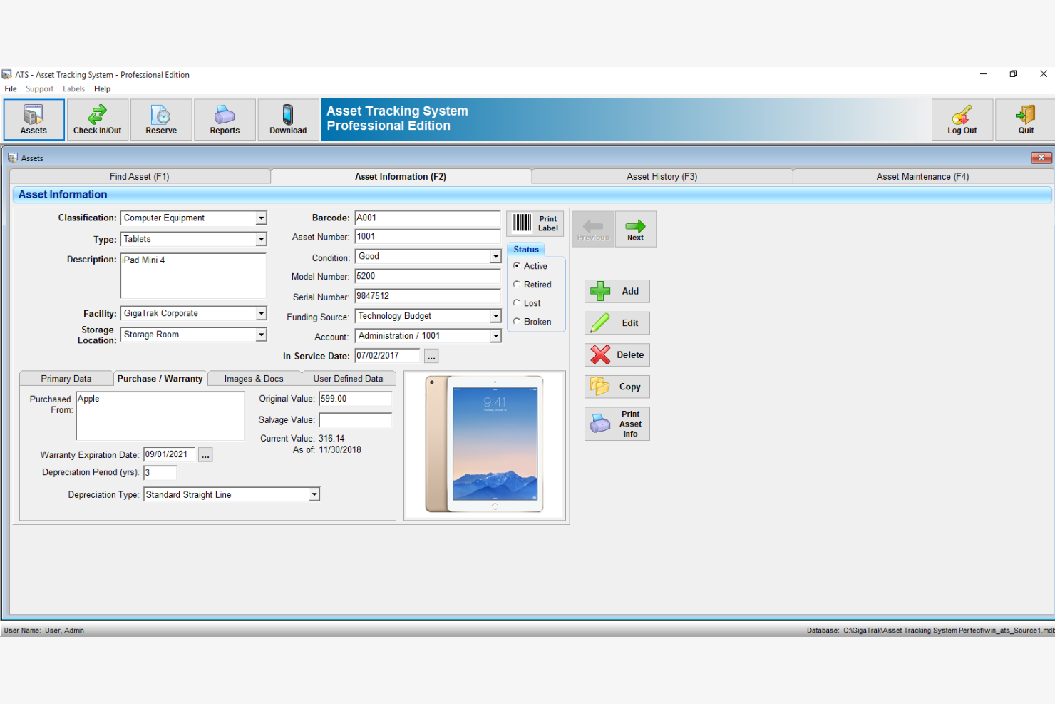 Gigatrak screenshot - 10 Migliori Software di Gestione degli Asset Alberghieri nel 2026
