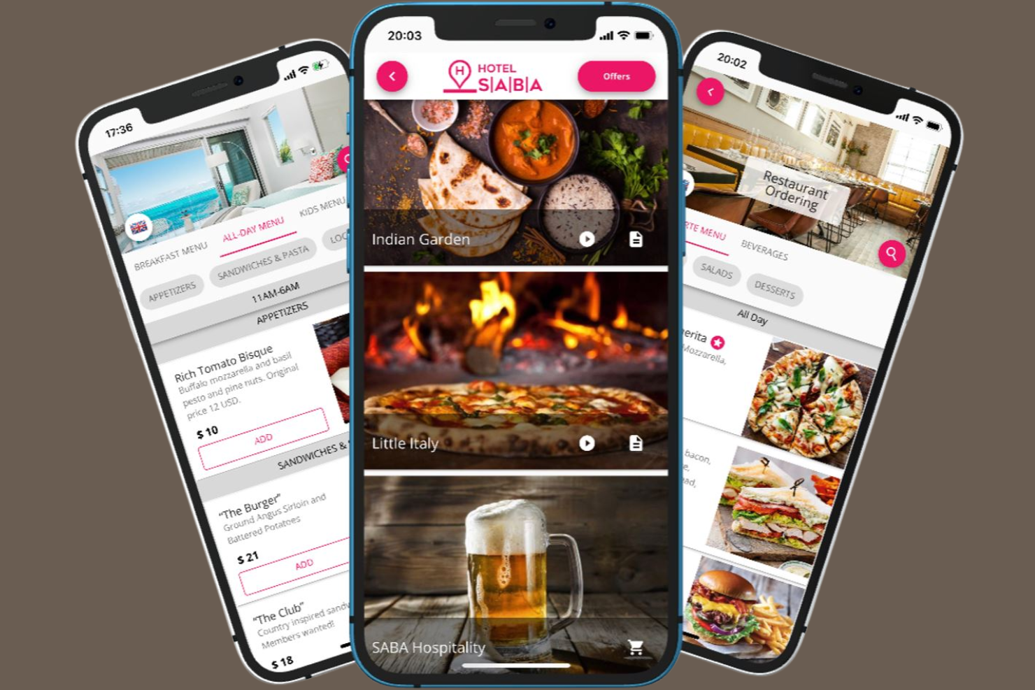 SABA Hospitality screenshot - 10 migliori software per ordinazioni da mobile per hotel nel 2026