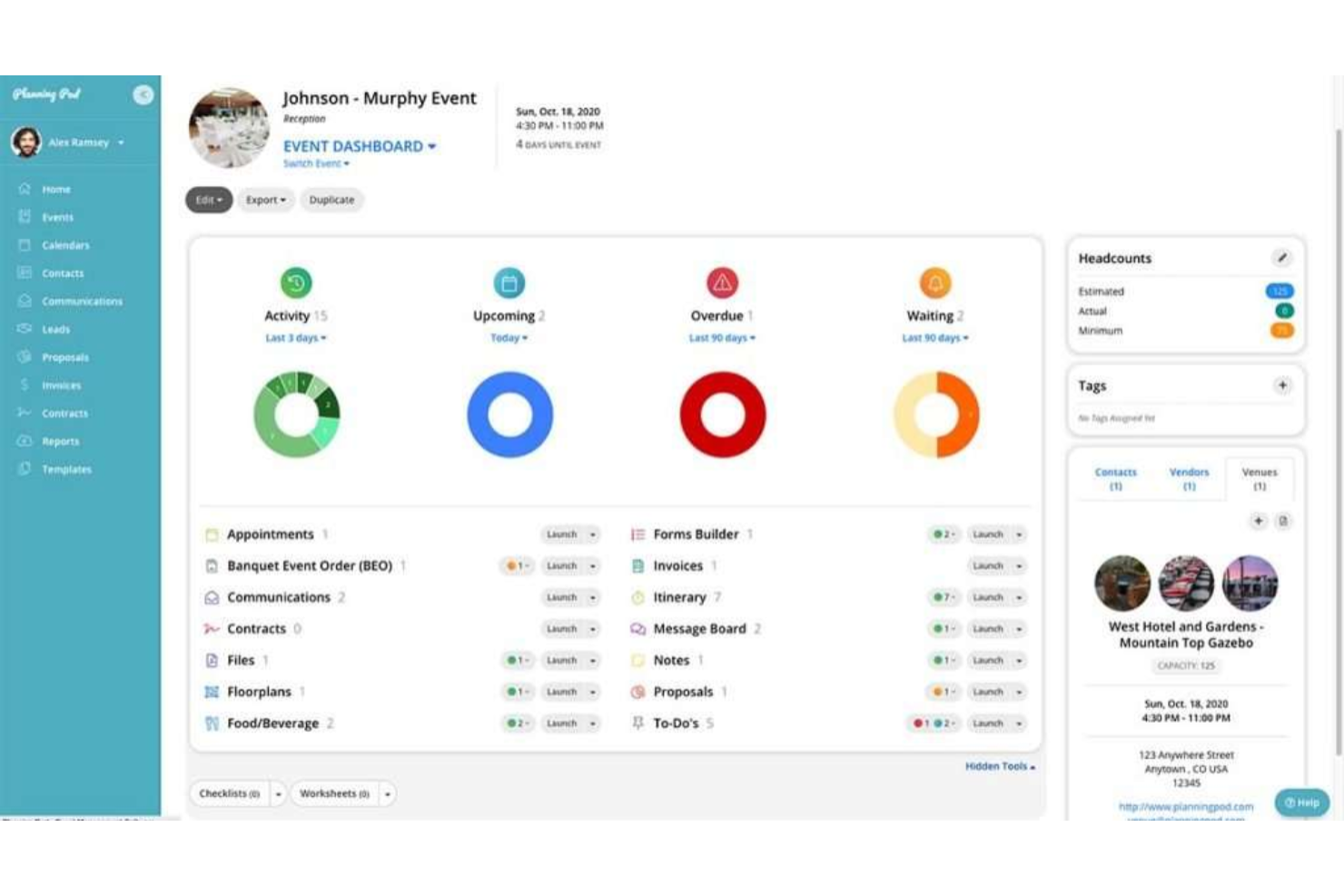 Planning Pod screenshot - 10 migliori software per la gestione di banchetti per il 2026