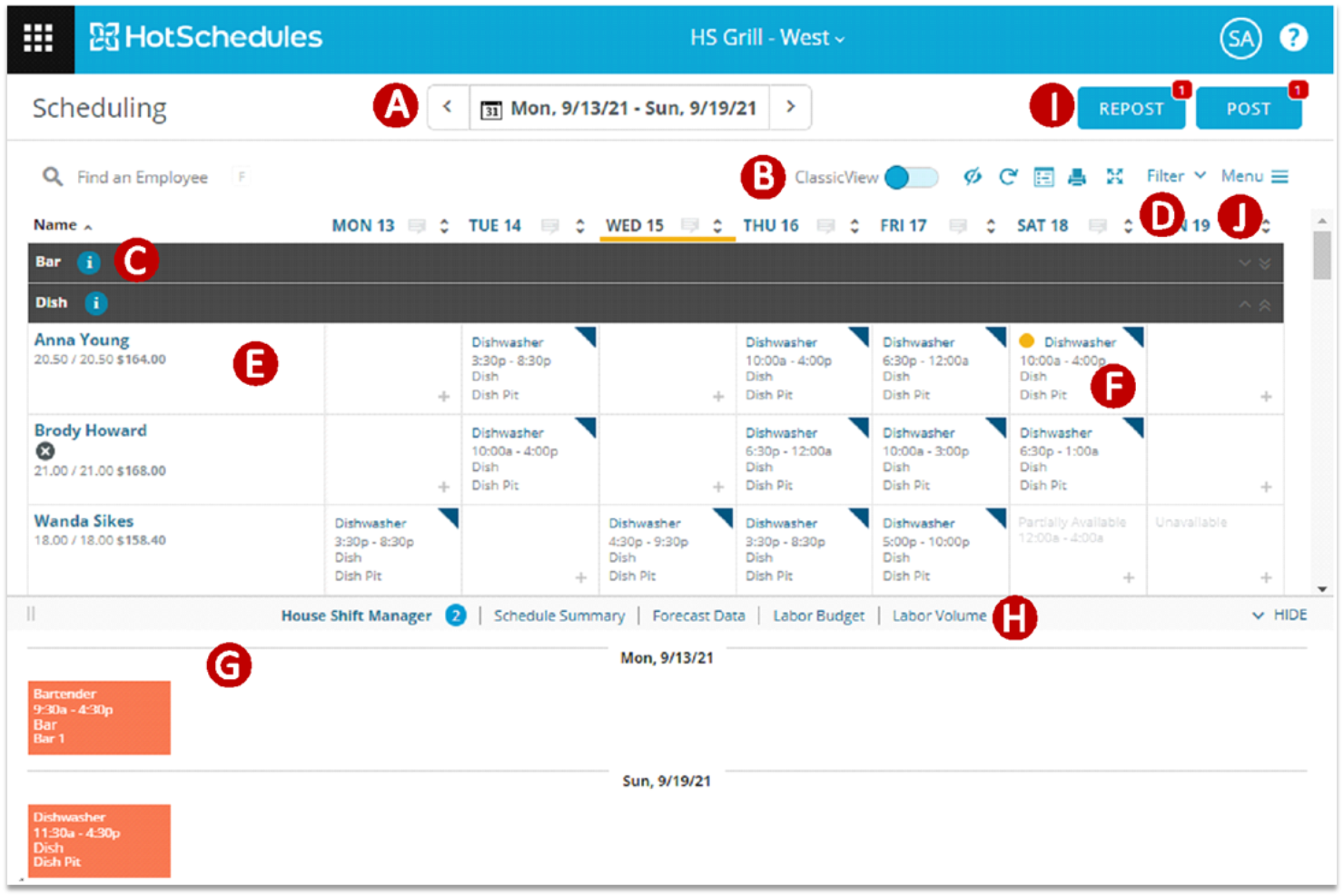 HotSchedules screenshot - 10 Migliori Software per la Pianificazione dei Turni del Personale Alberghiero nel 2026
