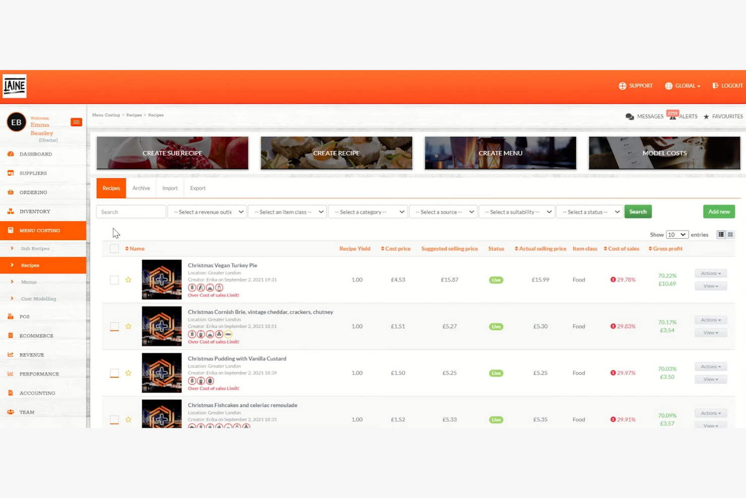 Kitchen CUT screenshot - 10 Migliori Soluzioni Software per Ristoranti d’Hotel per il 2026
