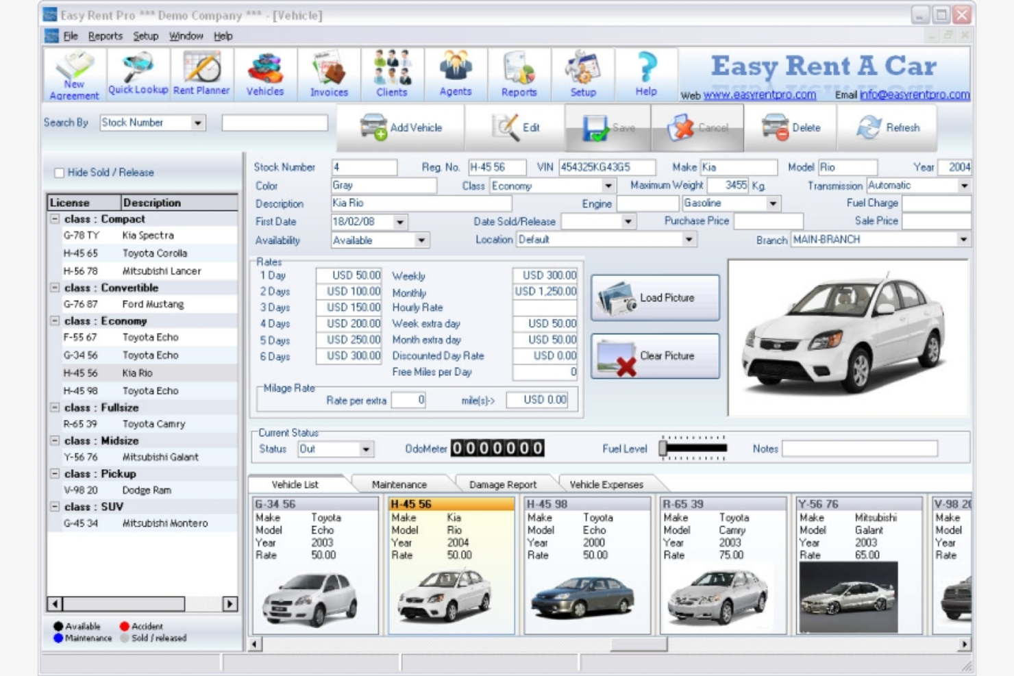 Easy Rent Pro screenshot - 10 Mejores Programas de Gestión de Alquiler de Coches Revisados en 2026