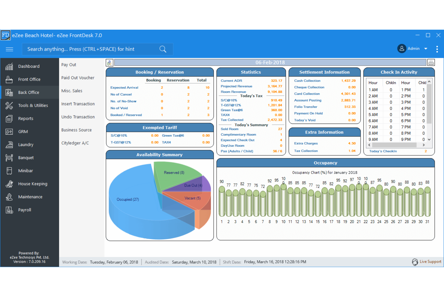 eZee FrontDesk screenshot - 10 Migliori Soluzioni Gratuite di Gestionale Alberghiero Recensite nel 2026