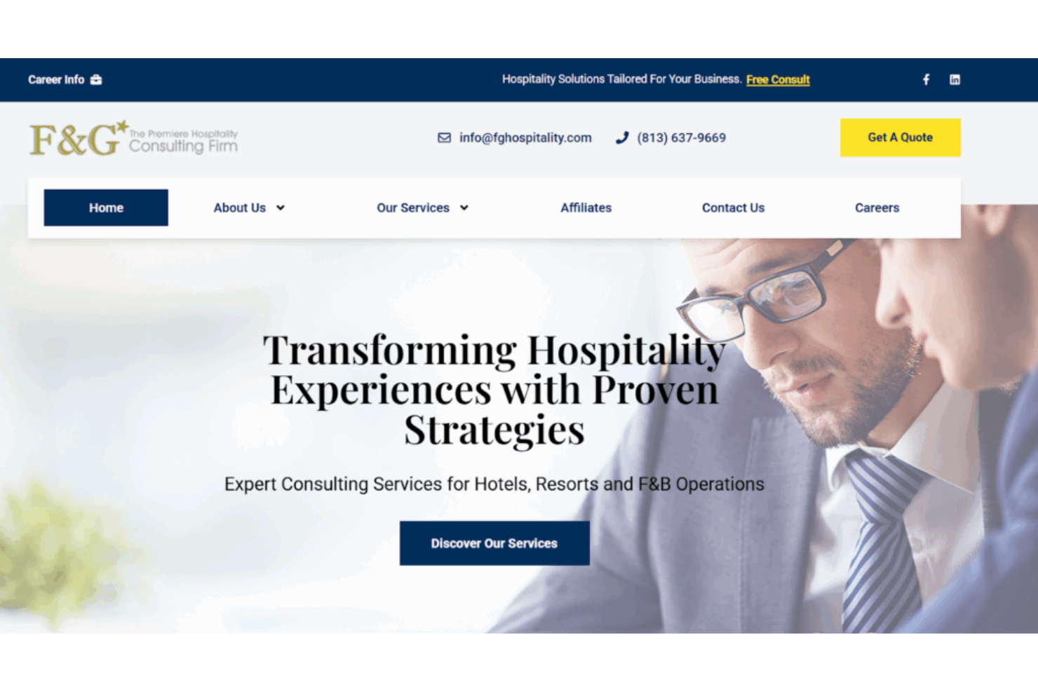 F&amp;G Hospitality Consulting screenshot - 10 Mejores Consultores de Gestión Hotelera para 2026