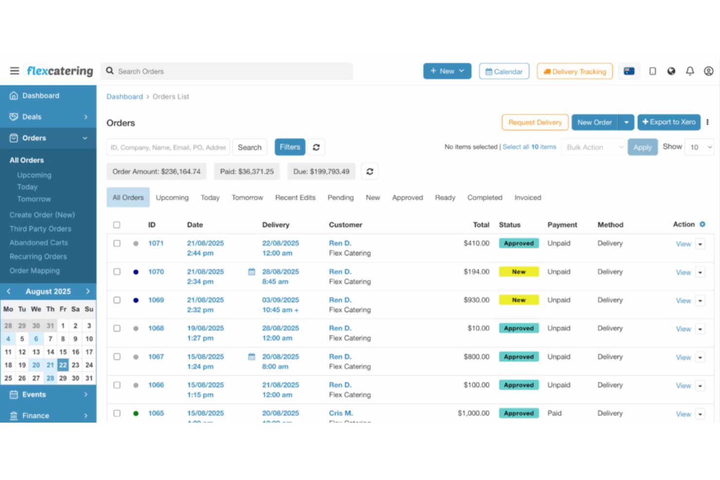 Flex Catering screenshot - 10 mejores programas de catering analizados en 2026