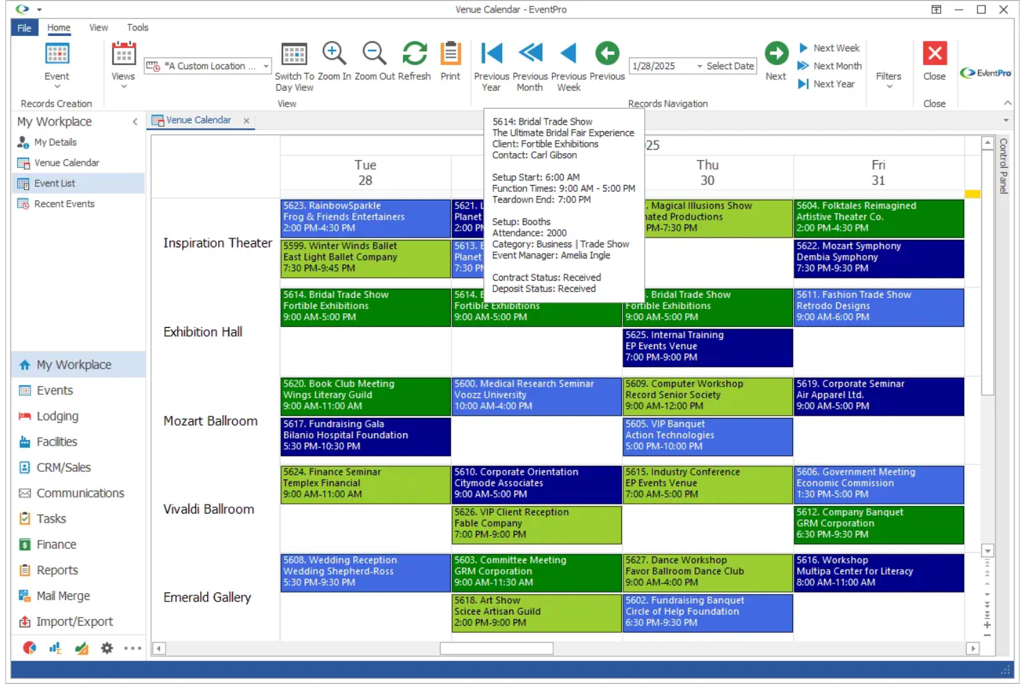 EventPro screenshot - 10 mejores softwares de gestión de espacios revisados en 2026