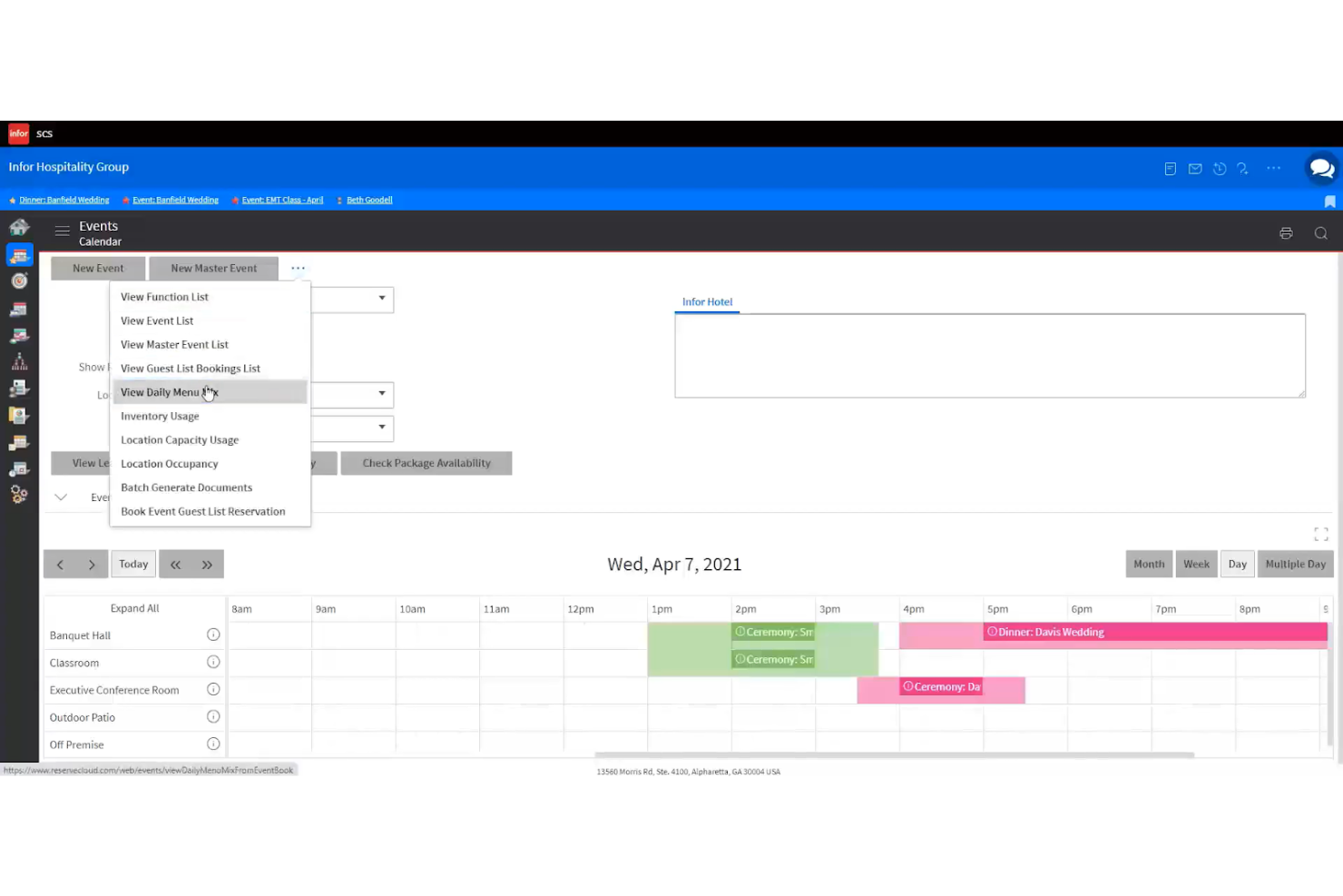 Infor Sales &amp; Event Management screenshot - 10 migliori soluzioni software per la gestione delle location recensite nel 2026