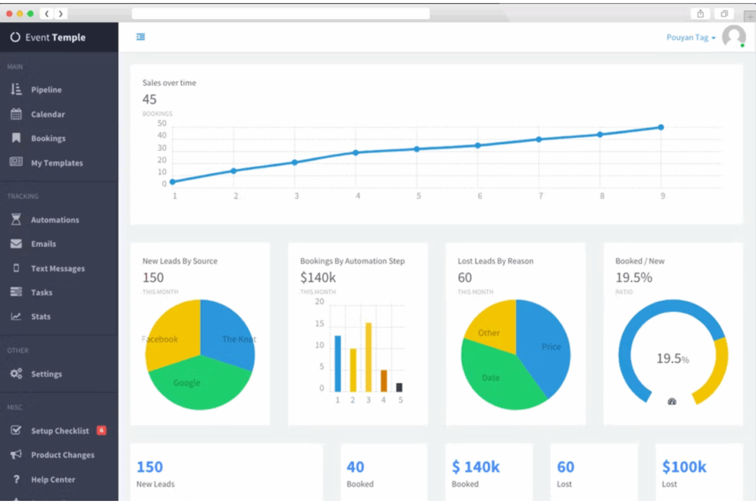 Event Temple screenshot - 10 Mejores Software de Ventas para Hoteles Analizados en 2026