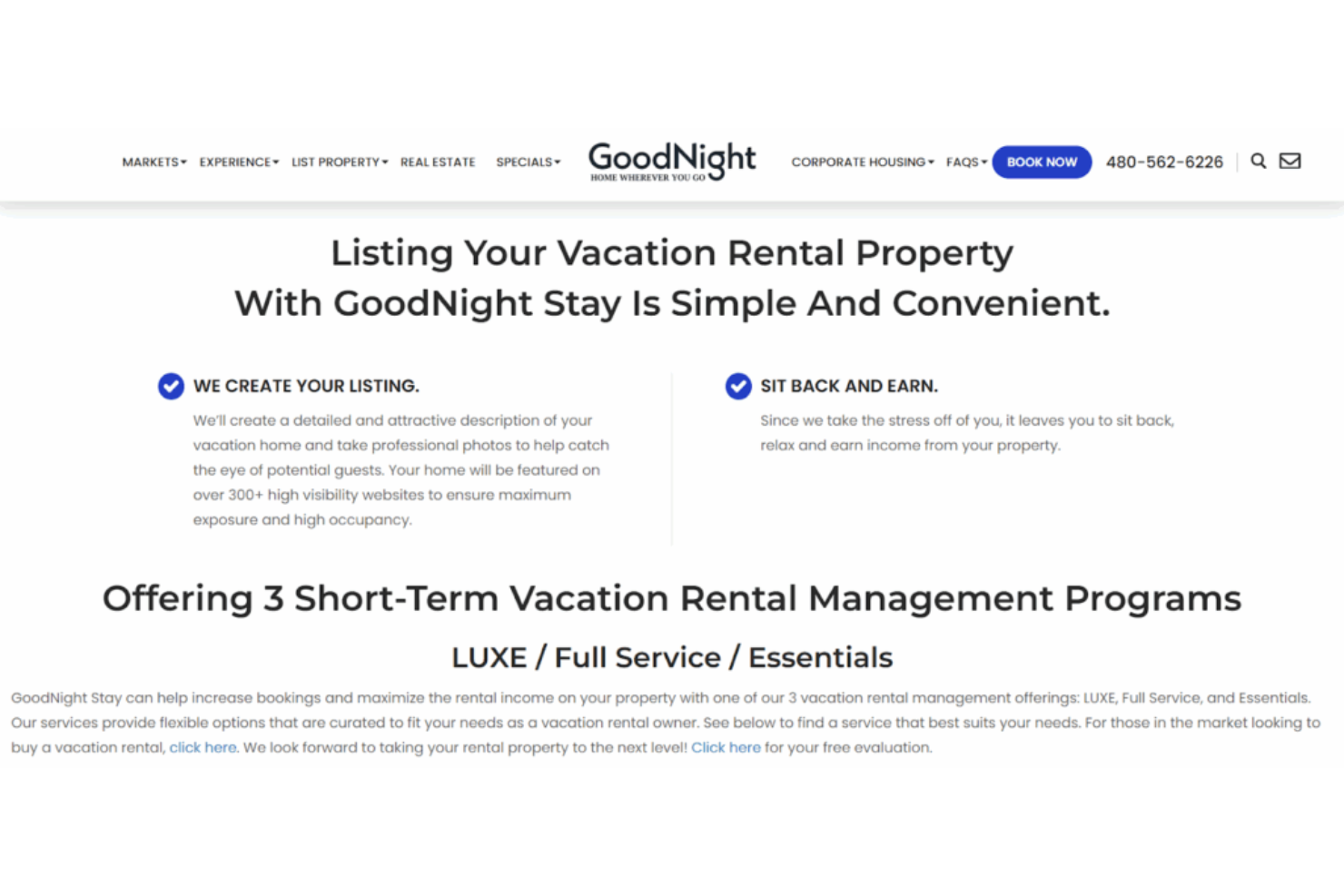GoodNight Stay screenshot - 10 mejores servicios de gestión de propiedades de alquiler vacacional 2026