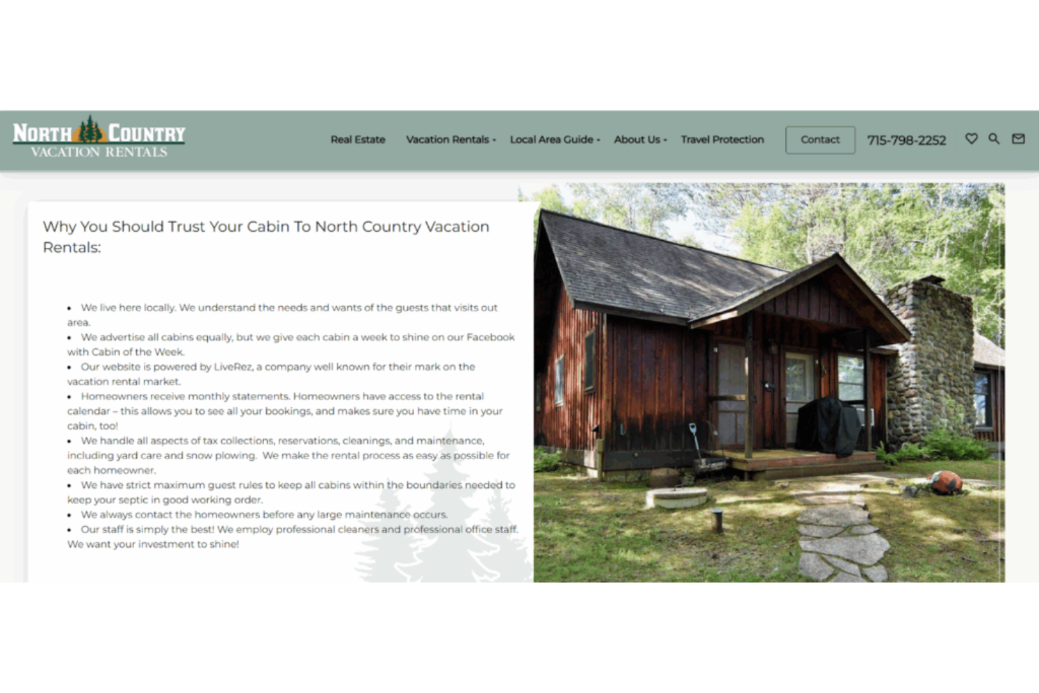 North Country Vacation Rentals screenshot - 10 mejores servicios de gestión de propiedades de alquiler vacacional 2026