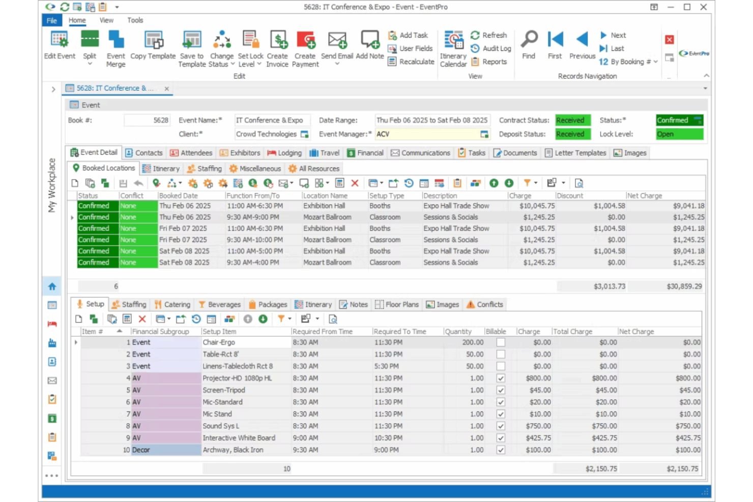 EventPro screenshot - 10 mejores programas de catering analizados en 2026