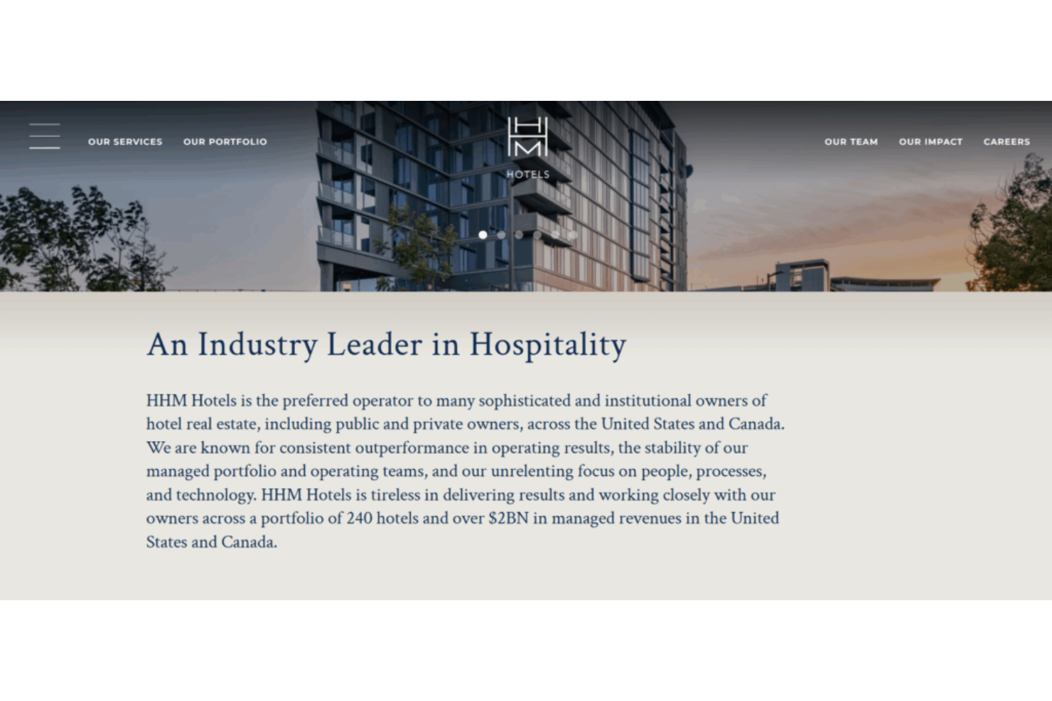 HHM (Hersha Hospitality Management) screenshot - 10 mejores empresas de gestión hotelera de 2026