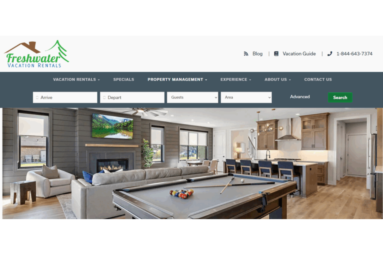 Freshwater Vacation Rentals screenshot - 10 mejores servicios de gestión de propiedades de alquiler vacacional 2026