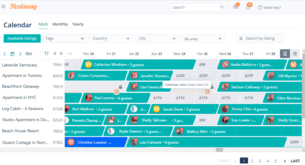Hostaway screenshot - I 10 migliori software per case vacanza del 2026