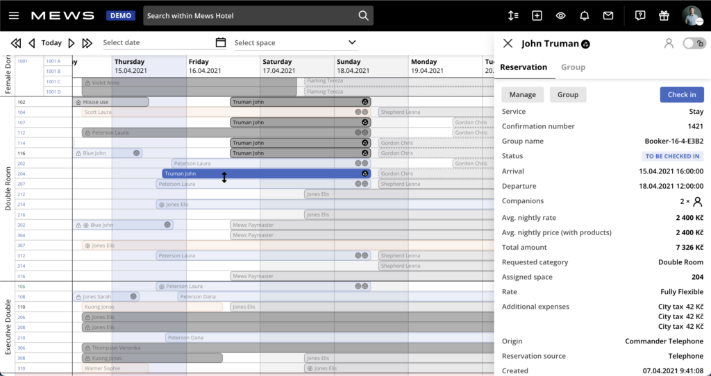 Mews screenshot - Los 10 Mejores Software de Servicio a la Habitación de 2026