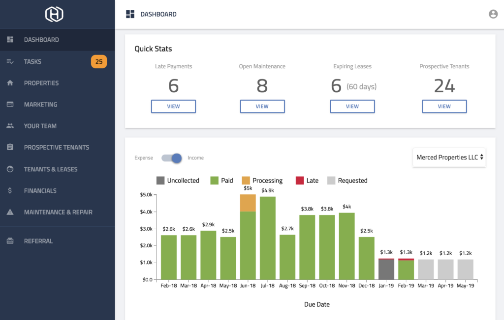 Hemlane screenshot - 10 Migliori Soluzioni Software per la Gestione di Immobili in Affitto per il 2026