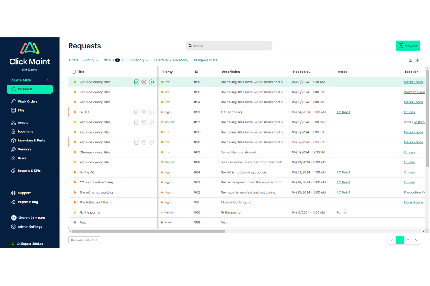 Click Maint CMMS screenshot - 10 Mejores Programas de Gestión de Moteles para Pequeños Hoteles 2026
