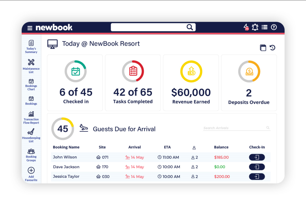 Storable Newbook screenshot - 10 Mejores Programas de Gestión de Moteles para Pequeños Hoteles 2026