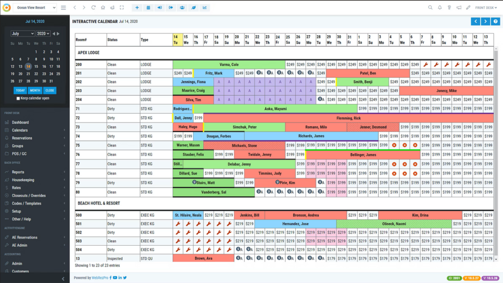 WebRezPro screenshot - 10 migliori software per la gestione alberghiera recensiti nel 2026