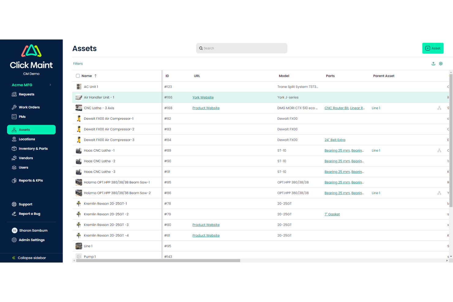 Click Maint CMMS screenshot - 10 migliori software di gestione dell’inventario alberghiero per 2026