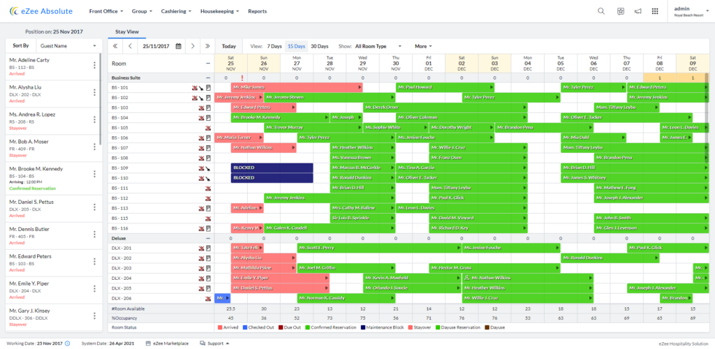 eZee Absolute screenshot - Los 1 Mejores Software para Reservas de Hoteles en 2026