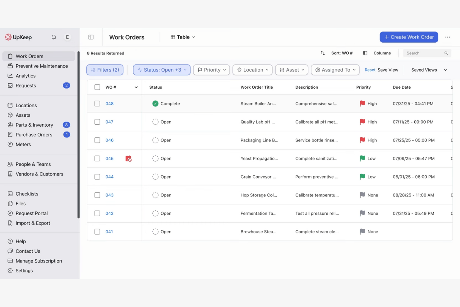 UpKeep screenshot - 10 Migliori Software di Gestione degli Asset Alberghieri nel 2026