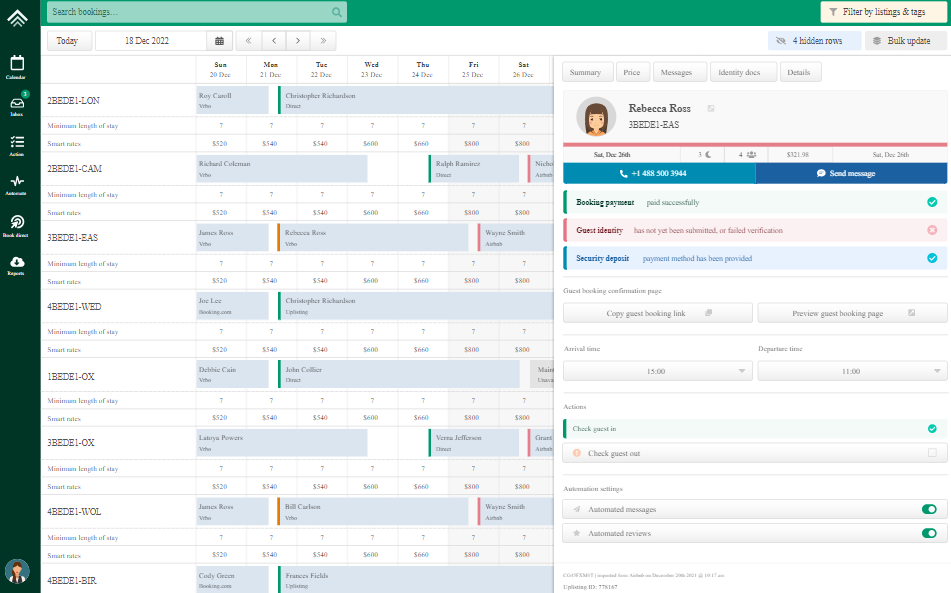 UpListing screenshot - 10 Mejores Alternativas a Cloudbeds Analizadas en 2026