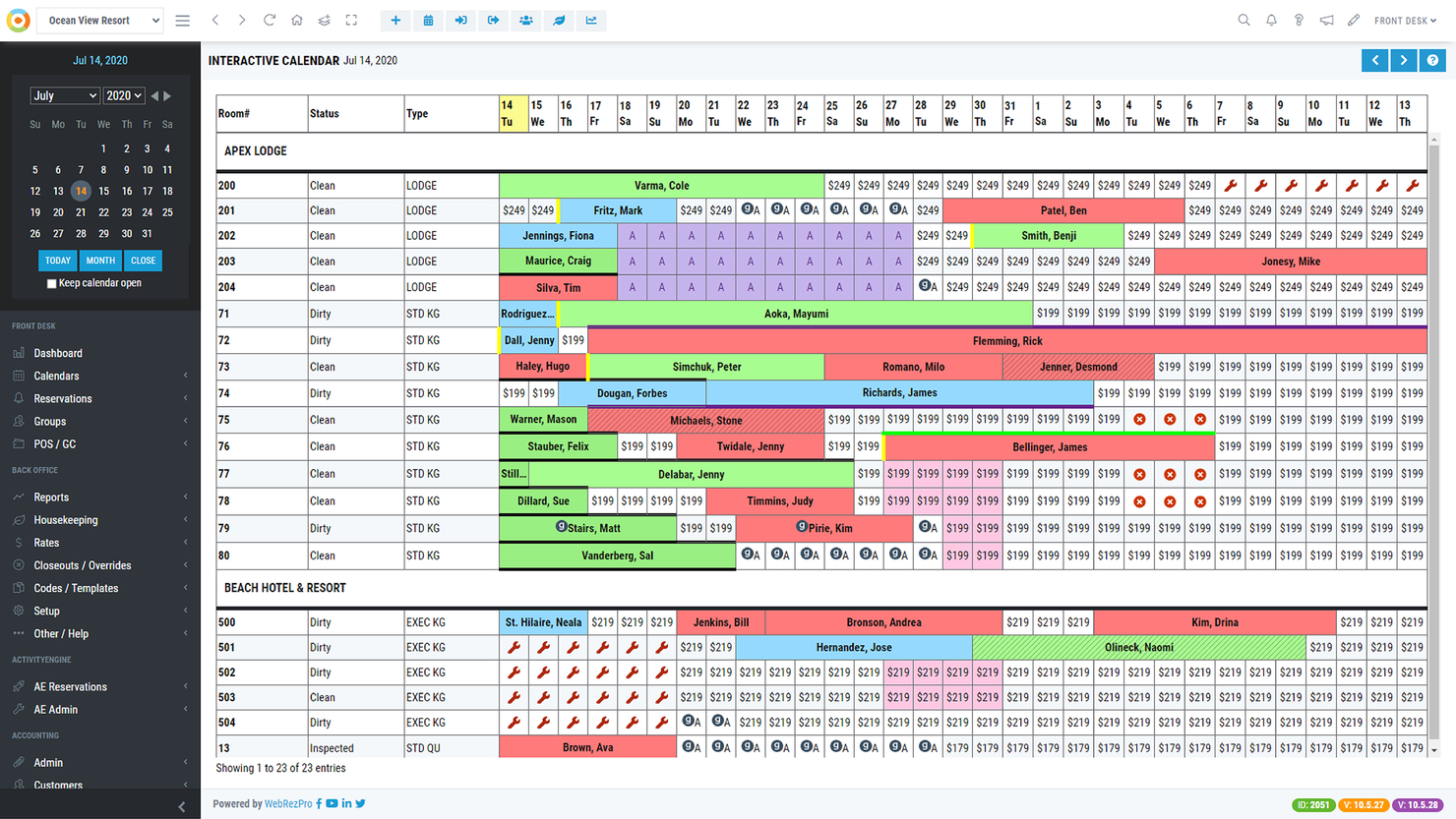 WebRezPro screenshot - Los 1 Mejores Software para Reservas de Hoteles en 2026