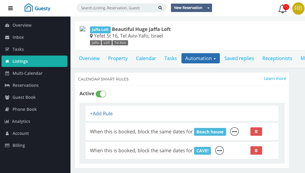 Guesty screenshot - 10 migliori alternative a Cloudbeds recensite nel 2026