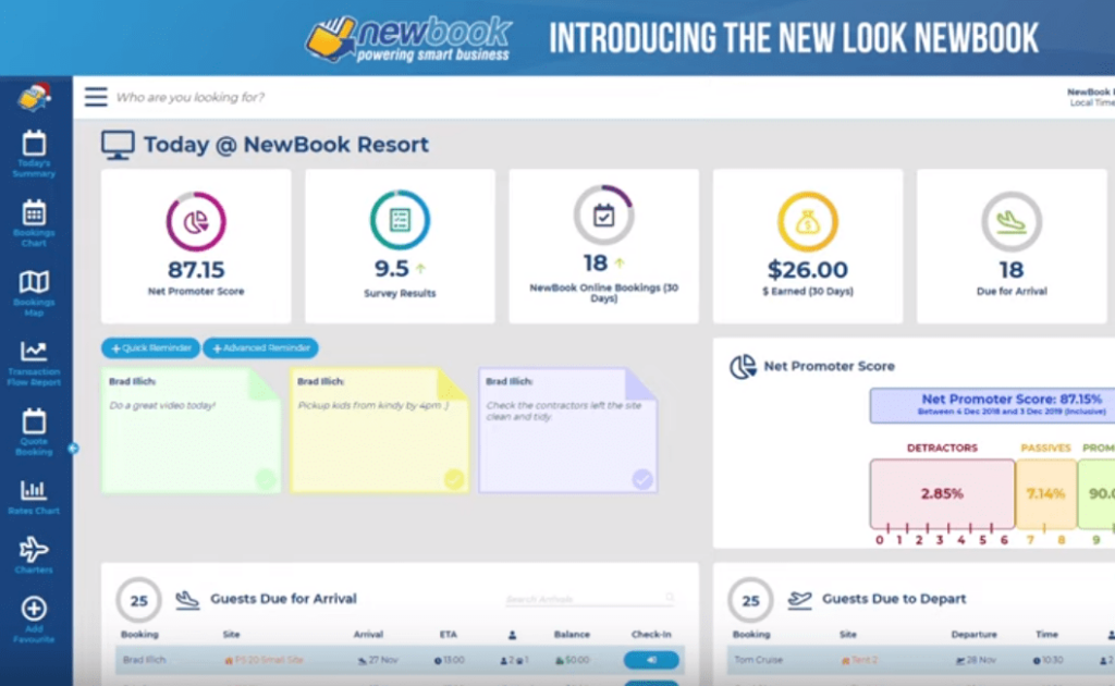 Storable Newbook screenshot - 10 migliori software di email marketing per hotel per 2026