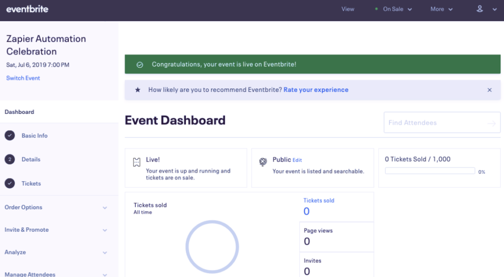Eventbrite screenshot - Le 10 migliori alternative a Bizzabo nel 2026