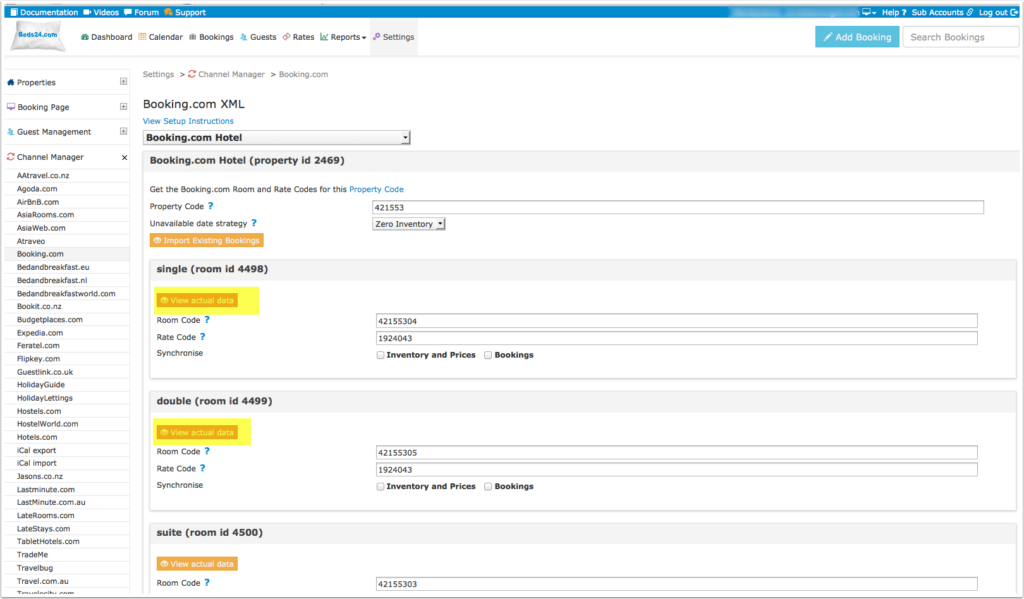 Beds24 screenshot - 10 utili alternative a SiteMinder da provare nel 2026