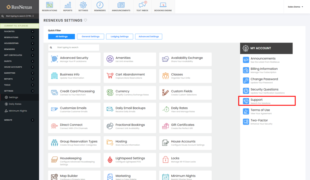 ResNexus screenshot - 10 migliori software di email marketing per hotel per 2026