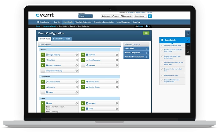 Cvent Event Management screenshot - 10 Migliori CRM per la Gestione di Eventi per Organizzare Grandi Eventi nel 2026